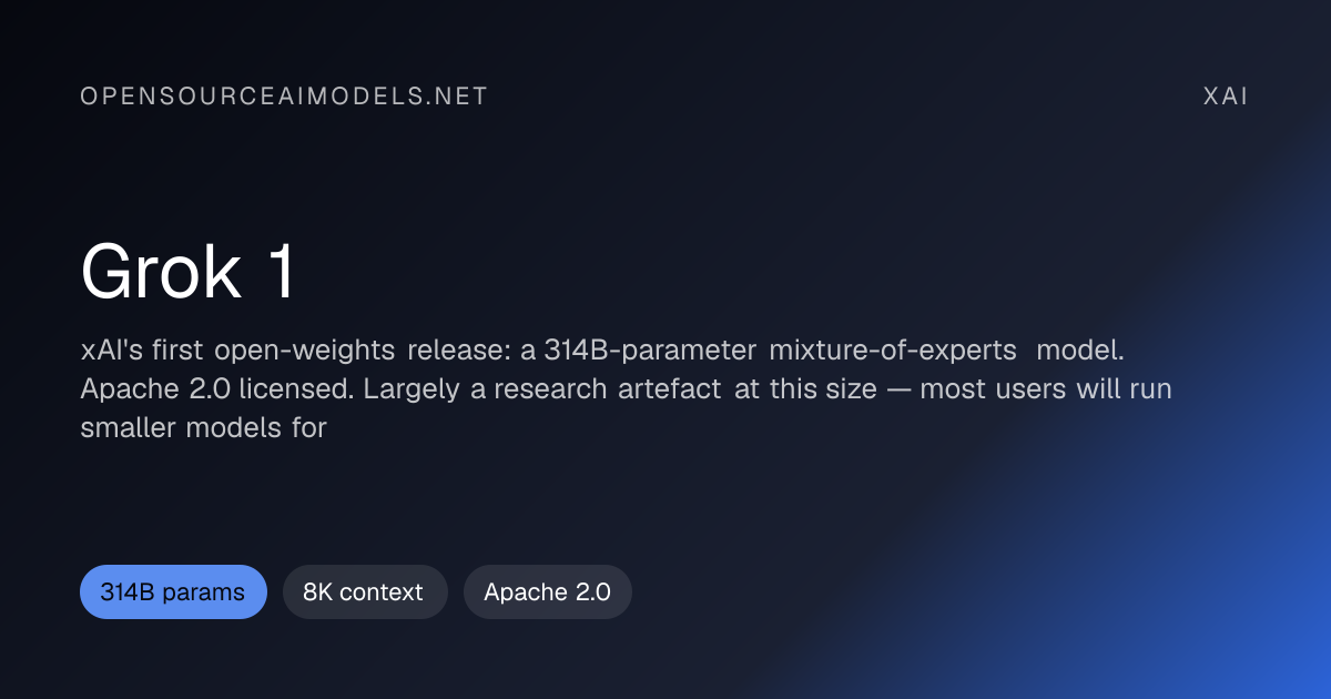 Grok 1 · Open Source AI Models